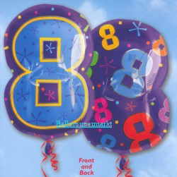 Zahl 8, Zahlenballon Geburtstag und Kindergeburtstag